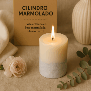 Vela Cilindro marmolado
