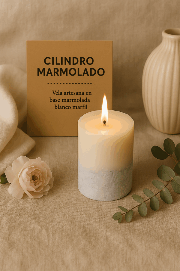 Vela Cilindro marmolado